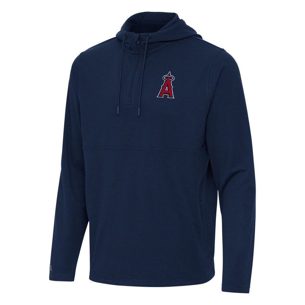 Los Angeles Angels Antigua Connected Quarter-Zip Pullover Hoodie Lifestyle