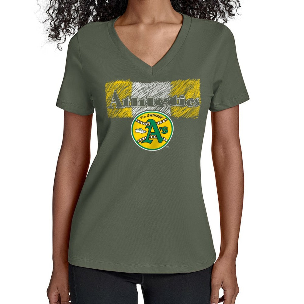 Athletics Starter Women's Team Color Shading V-Neck T-Shirt Lifestyle