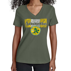 Athletics Starter Women's Team Color Shading V-Neck T-Shirt Lifestyle