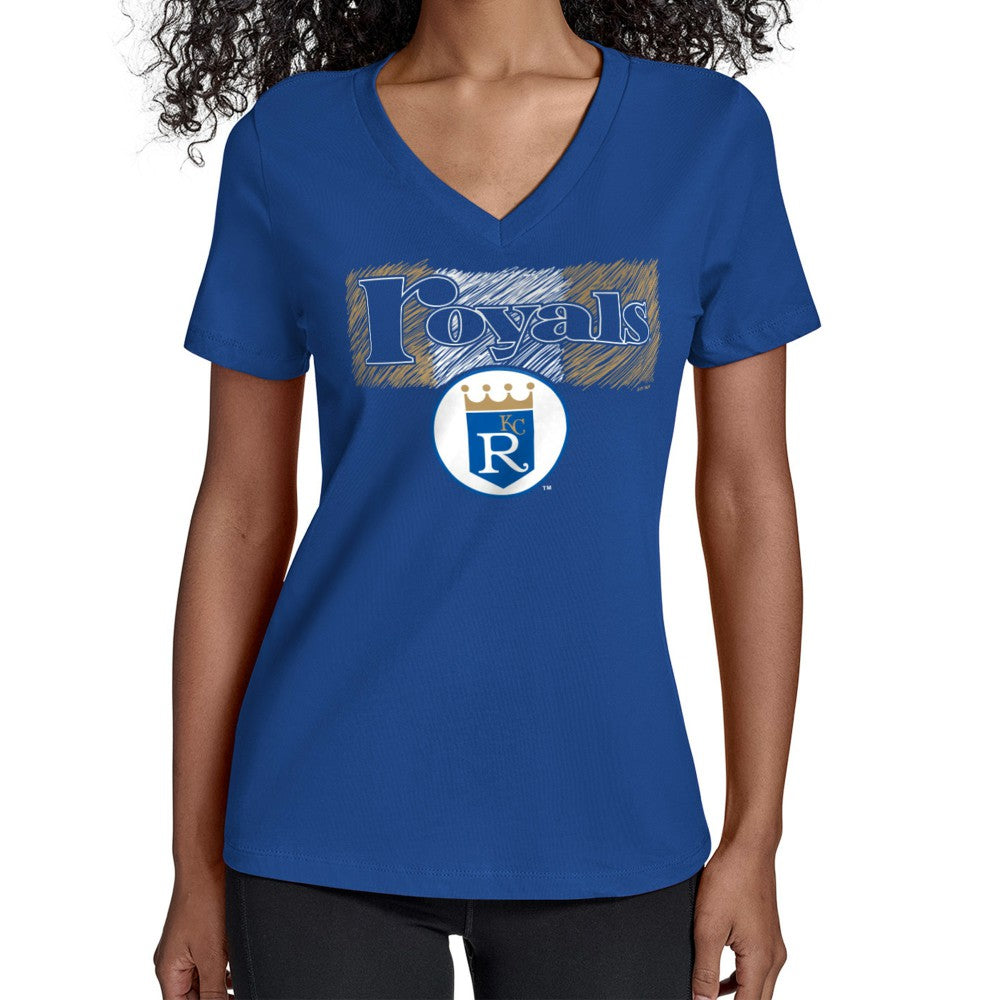 Kansas City Royals Starter Women's Team Color Shading V-Neck T-Shirt Lifestyle