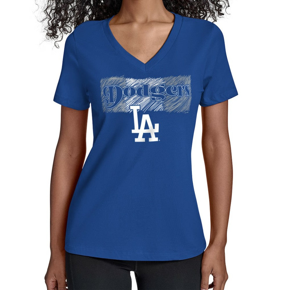 Los Angeles Dodgers Starter Women's Team Color Shading V-Neck T-Shirt Online