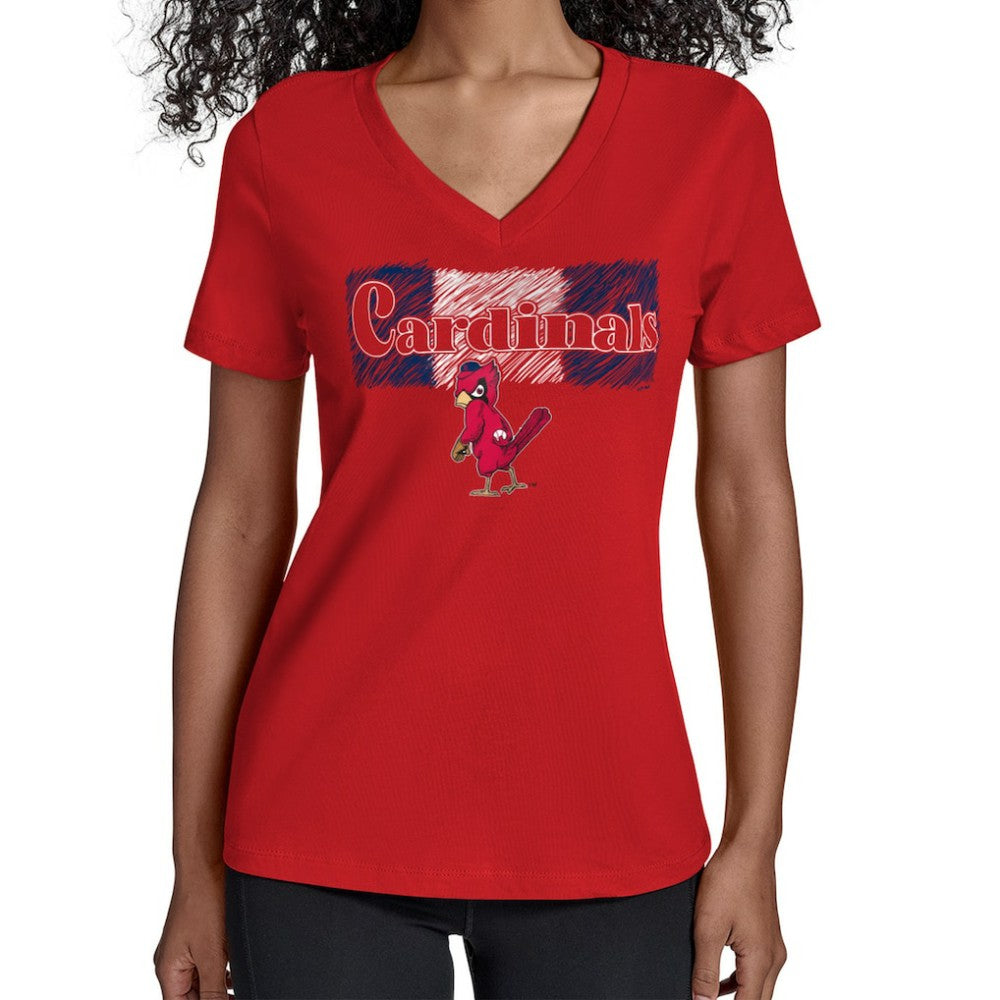 St. Louis Cardinals Starter Women's Team Color Shading V-Neck T-Shirt Sale