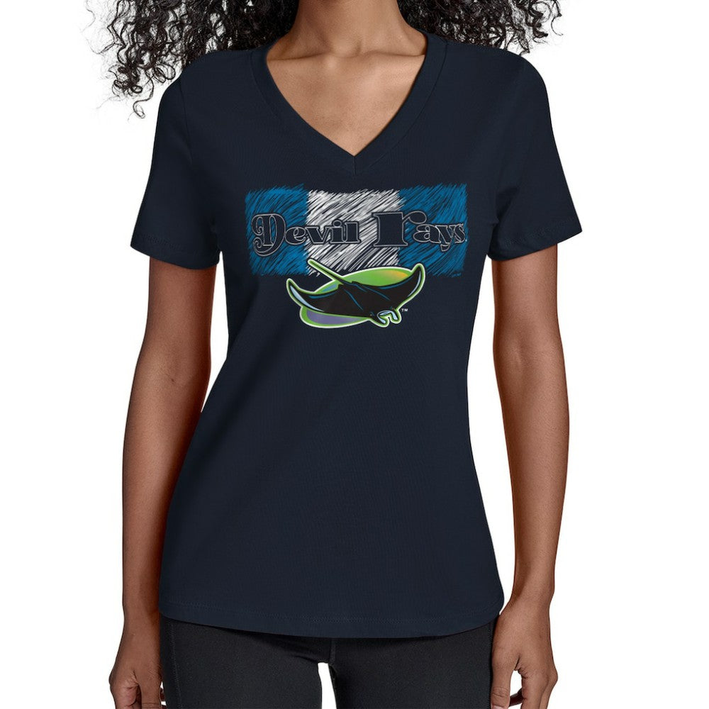 Tampa Bay Rays Starter Women's Team Color Shading V-Neck T-Shirt discount