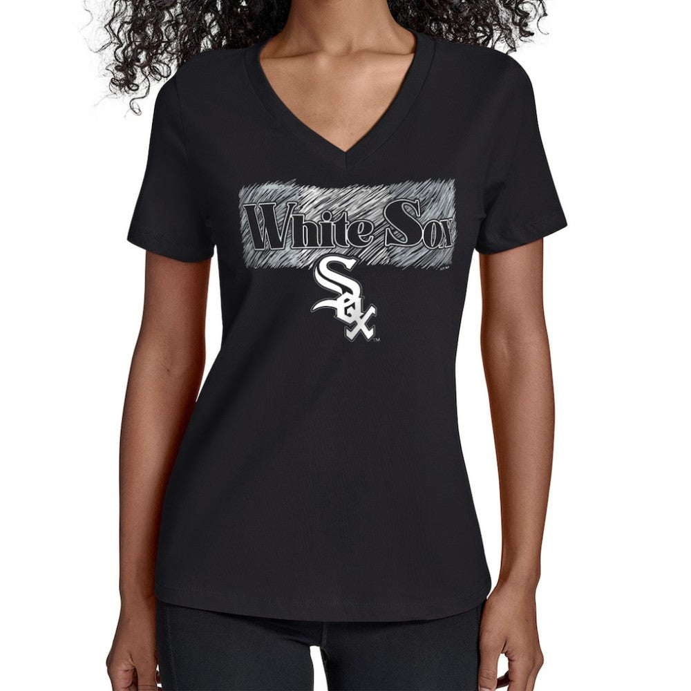 Chicago White Sox Starter Women's Team Color Shading V-Neck T-Shirt Lifestyle
