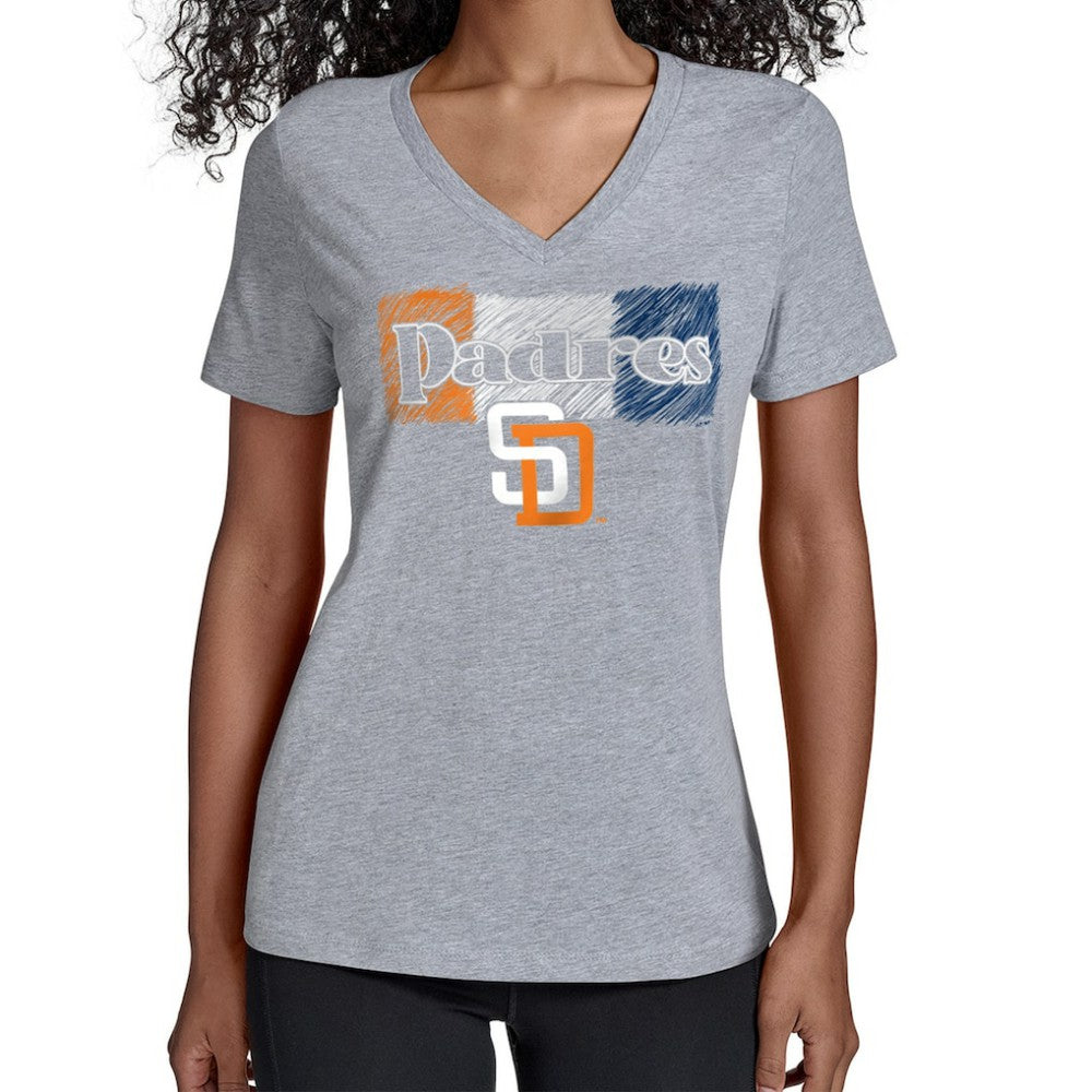 San Diego Padres Starter Women's Team Color Shading V-Neck T-Shirt Near Me