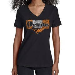 Baltimore Orioles Starter Women's Team Color Shading V-Neck T-Shirt Lifestyle