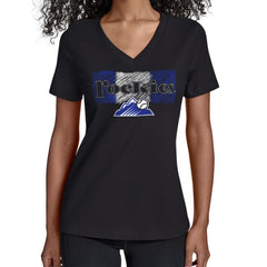 Colorado Rockies Starter Women's Team Color Shading V-Neck T-Shirt Clearance
