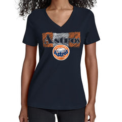 Houston Astros Starter Women's Team Color Shading V-Neck T-Shirt On Sale