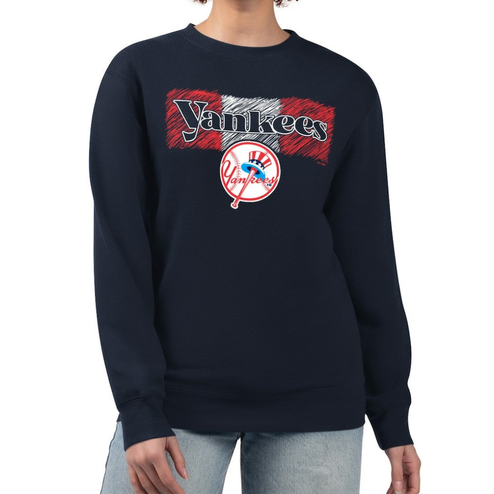 New York Yankees Starter Women's Team Color Shading Fleece Pullover Sweatshirt Lifestyle