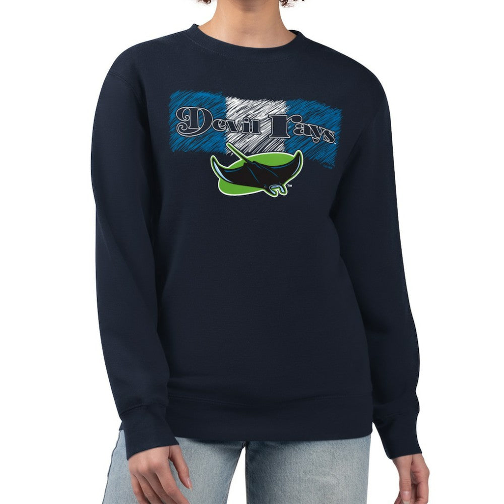 Tampa Bay Rays Starter Women's Team Color Shading Fleece Pullover Sweatshirt Sale