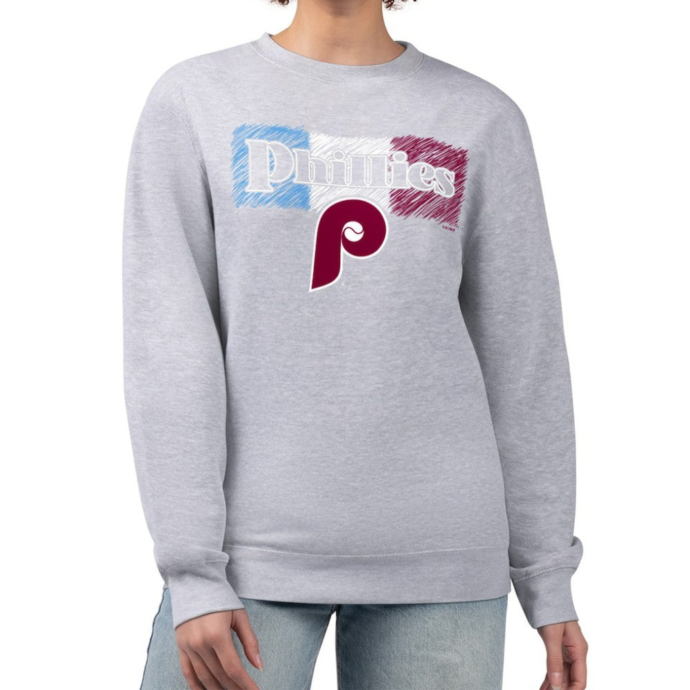 Philadelphia Phillies Starter Women's Team Color Shading Fleece Pullover Sweatshirt On Sale