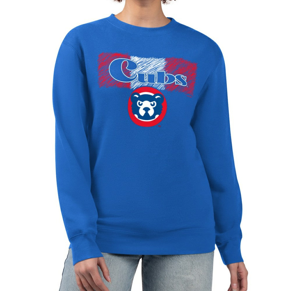 Chicago Cubs Starter Women's Team Color Shading Fleece Pullover Sweatshirt Lifestyle