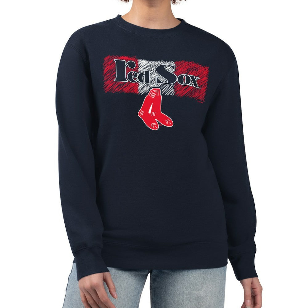 Boston Red Sox Starter Women's Team Color Shading Fleece Pullover Sweatshirt Online