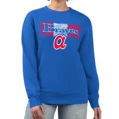 Atlanta Braves Starter Women's Team Color Shading Fleece Pullover Sweatshirt Near Me