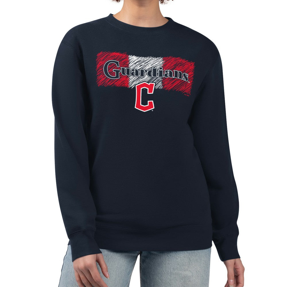 Cleveland Guardians Starter Women's Team Color Shading Fleece Pullover Sweatshirt Sale