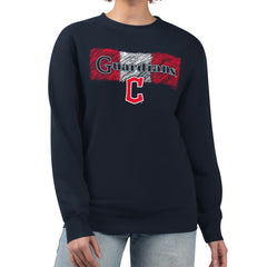 Cleveland Guardians Starter Women's Team Color Shading Fleece Pullover Sweatshirt Sale