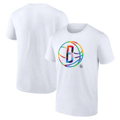 NBA - Brooklyn Nets Team Logo Pride T-Shirt - White