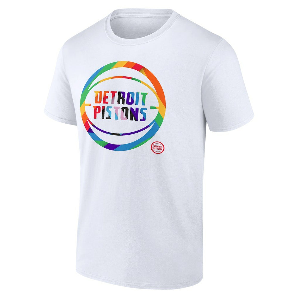 NBA - Detroit Pistons Team Logo Pride T-Shirt - White