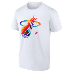 NBA - Miami Heat Team Logo Pride T-Shirt - White