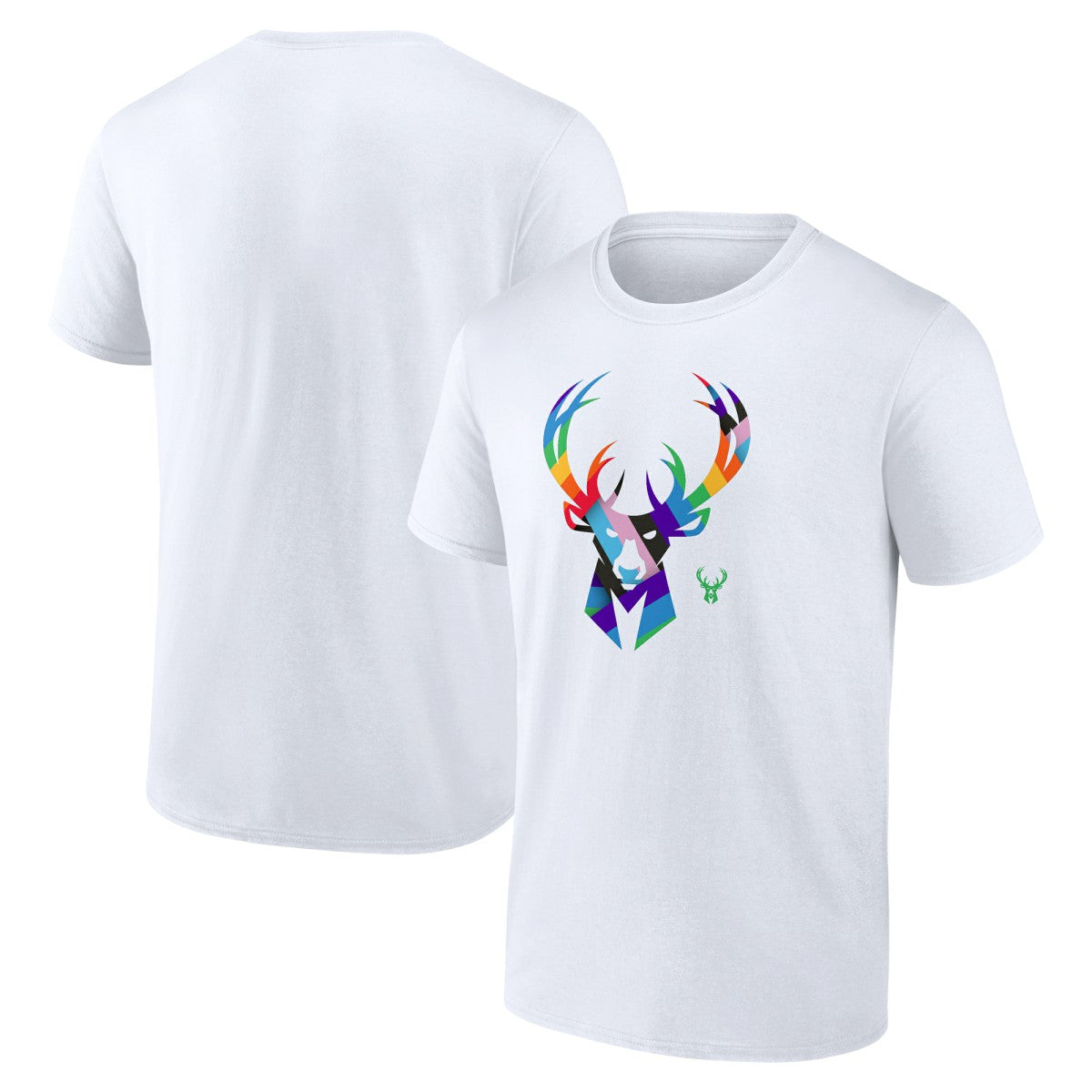 NBA - Milwaukee Bucks Team Logo Pride T-Shirt - White