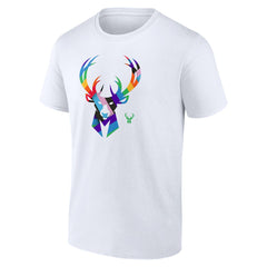 NBA - Milwaukee Bucks Team Logo Pride T-Shirt - White