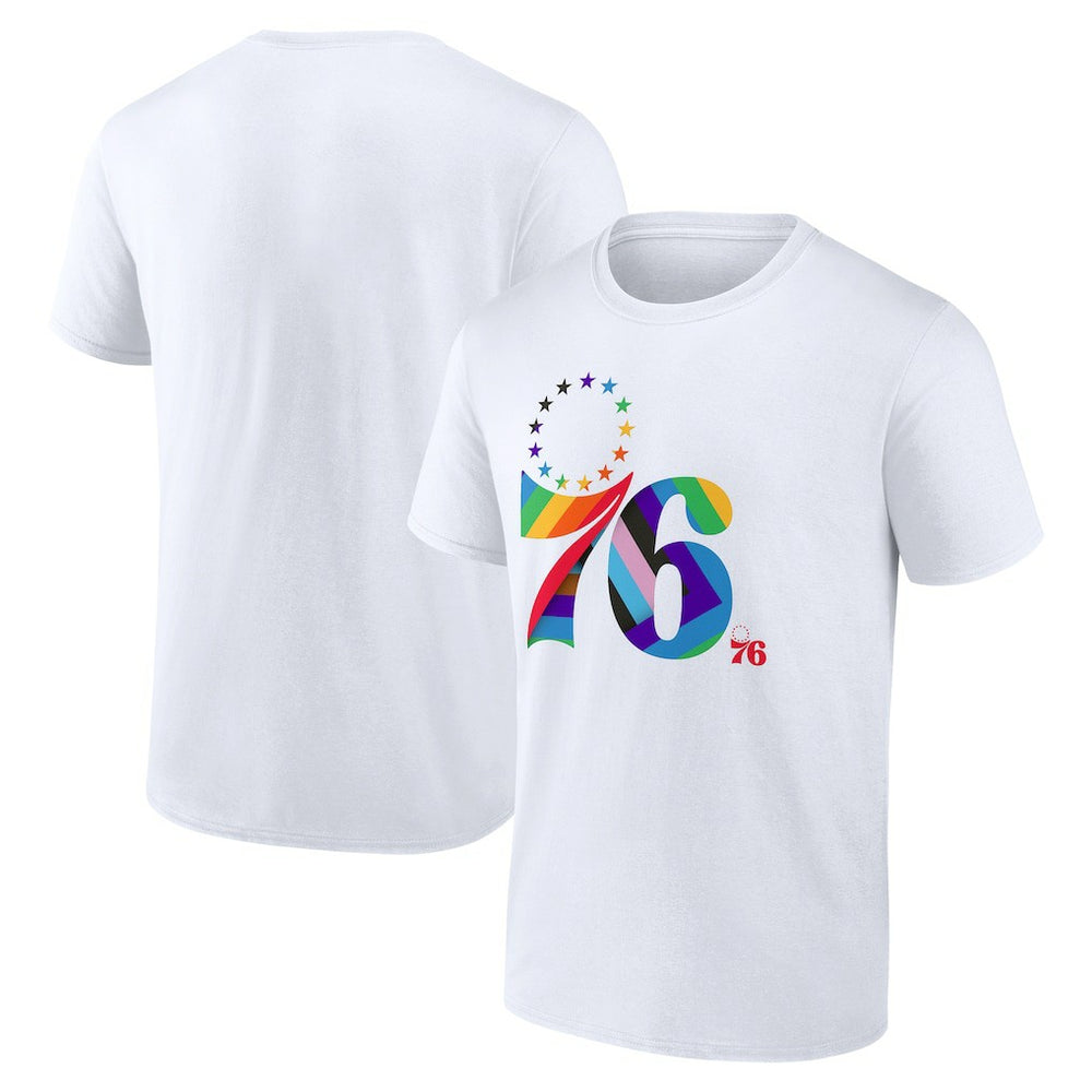 NBA - Philadelphia 76ers Team Logo Pride T-Shirt - White