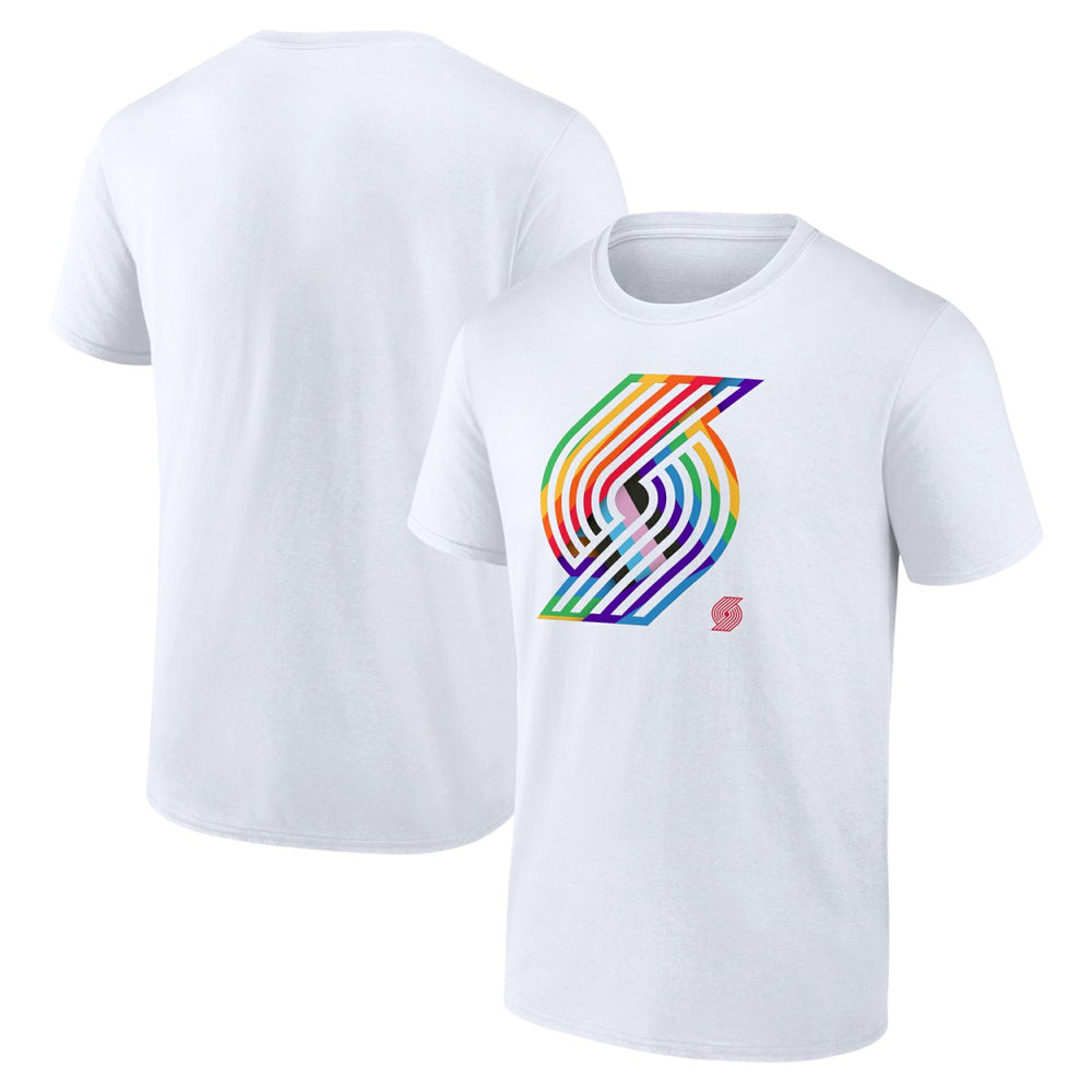 NBA - Portland Trail Blazers Team Logo Pride T-Shirt - White