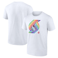 NBA - Portland Trail Blazers Team Logo Pride T-Shirt - White