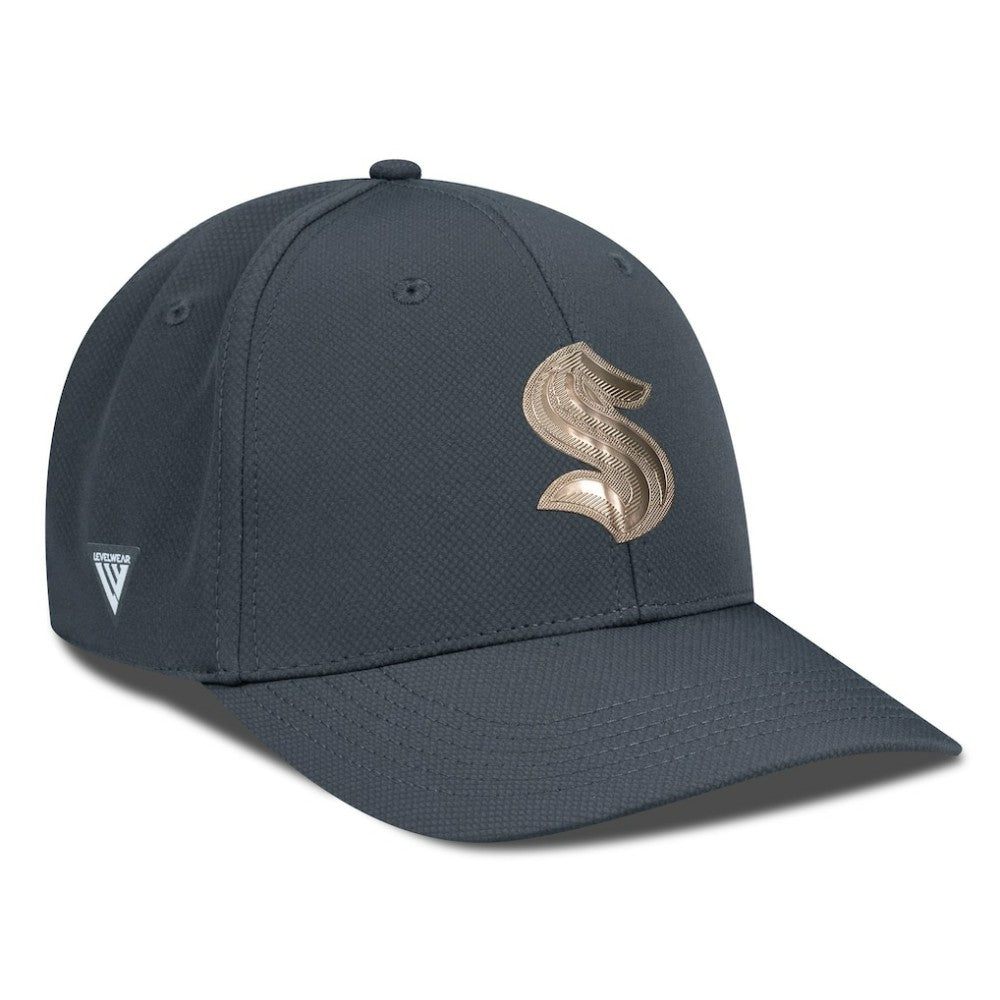 Seattle Kraken Levelwear Rise Copper Insignia Flex Hat Charcoal