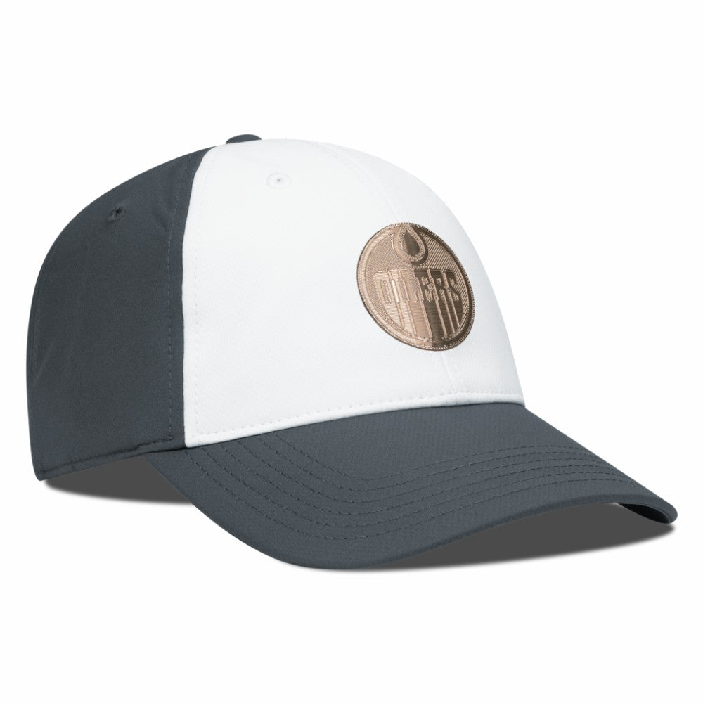 Edmonton Oilers - Levelwear Endure Copper Insignia Adjustable Hat White/Charcoal