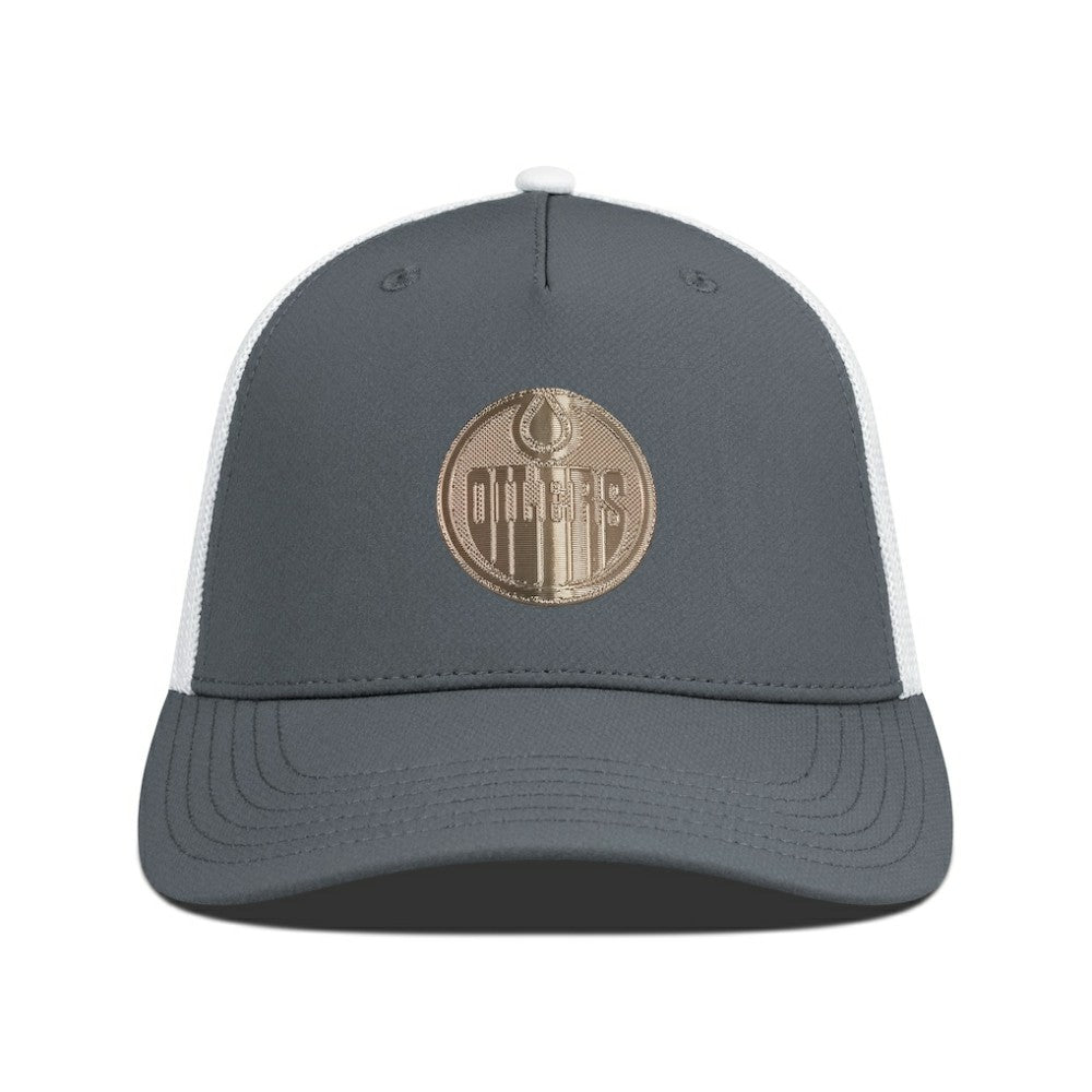 Edmonton Oilers - Levelwear Signal Copper Insignia Trucker Adjustable Hat Charcoal/White