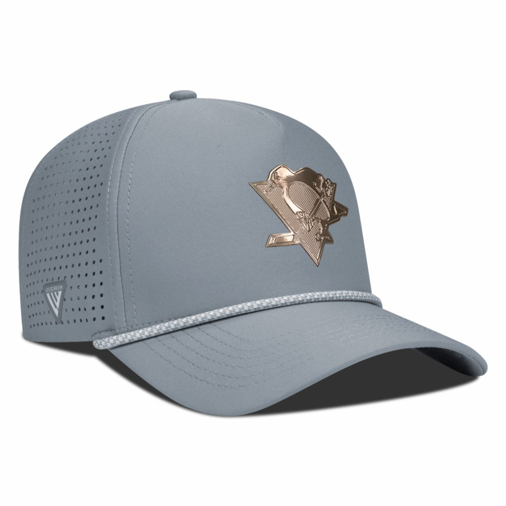 Pittsburgh Penguins Levelwear Gordon Copper Insignia Vented Adjustable Hat Gray