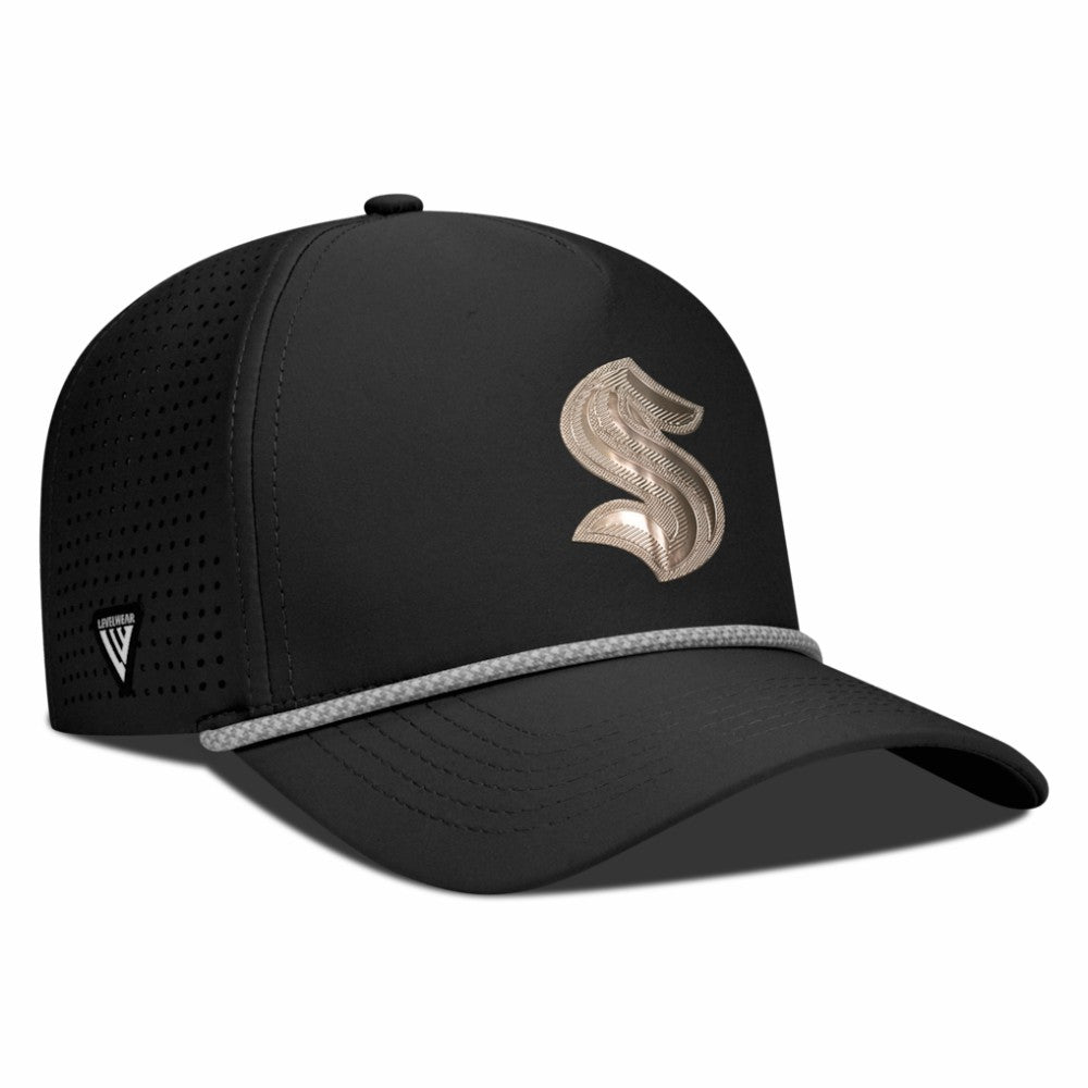 Seattle Kraken Levelwear Gordon Copper Insignia Vented Adjustable Hat Black