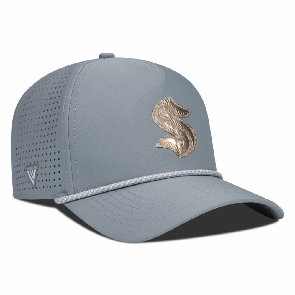 Seattle Kraken Levelwear Gordon Copper Insignia Vented Adjustable Hat Gray