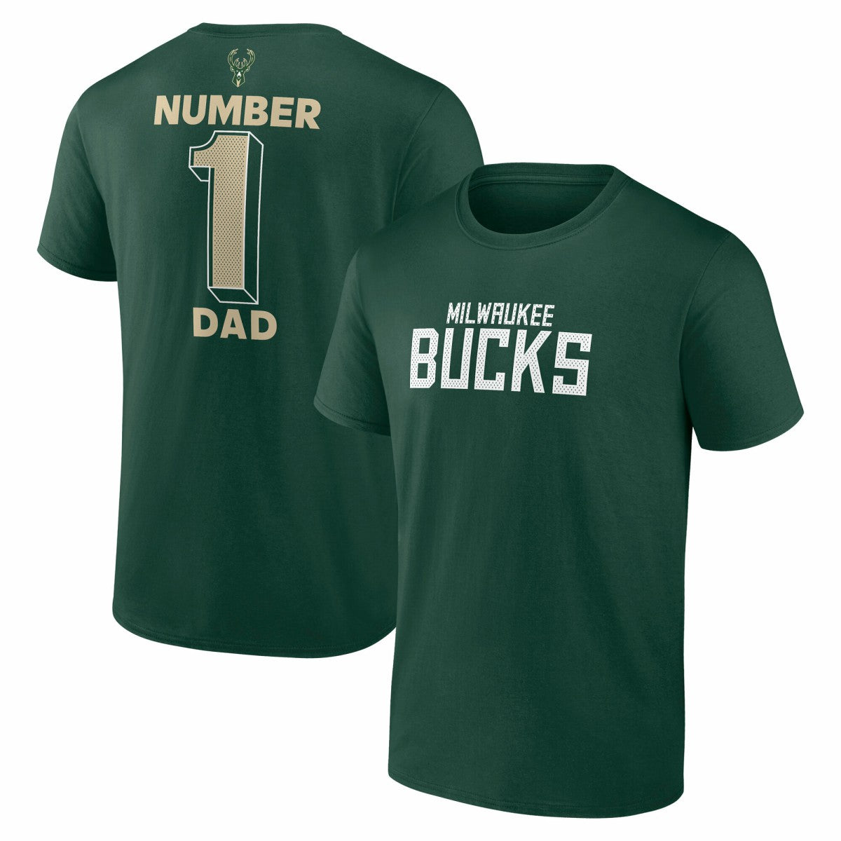 NBA - Milwaukee Bucks #1 Dad Jersey T-Shirt - Hunter Green