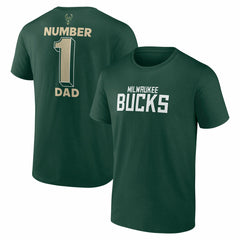 NBA - Milwaukee Bucks #1 Dad Jersey T-Shirt - Hunter Green