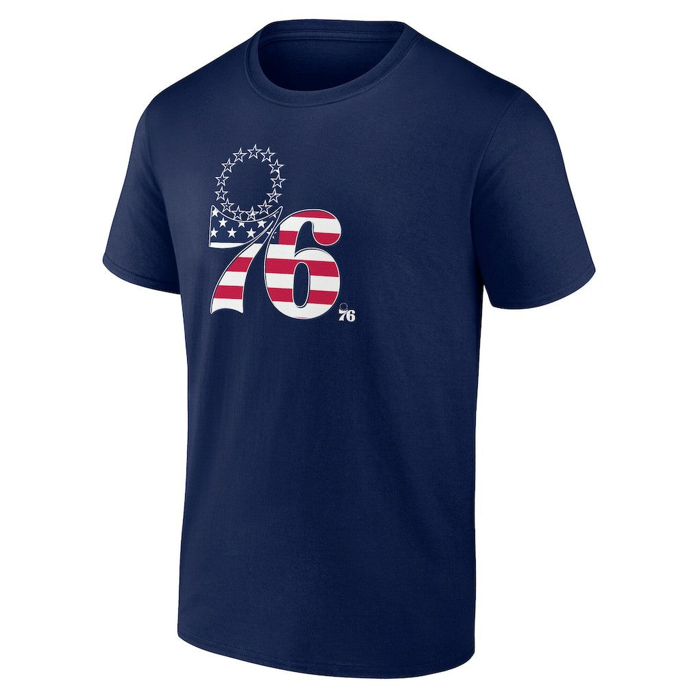 NBA - Philadelphia 76ers Flag Logo T-Shirt - Navy