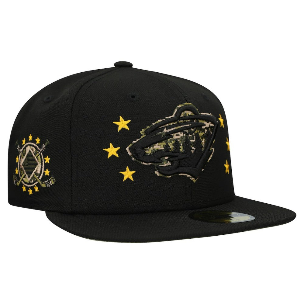 Minnesota Wild - New Era Military Appreciation Digital Camo Stars 59FIFTY Fitted Hat Black