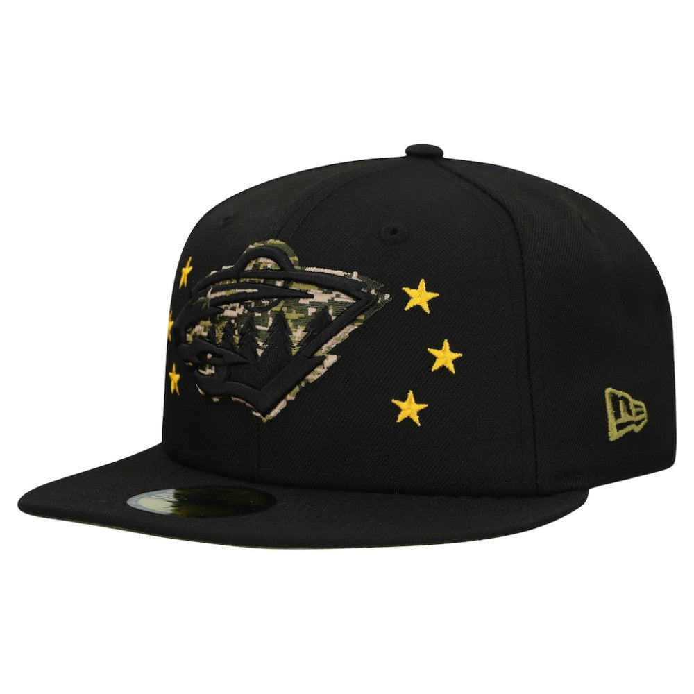 Minnesota Wild - New Era Military Appreciation Digital Camo Stars 59FIFTY Fitted Hat Black