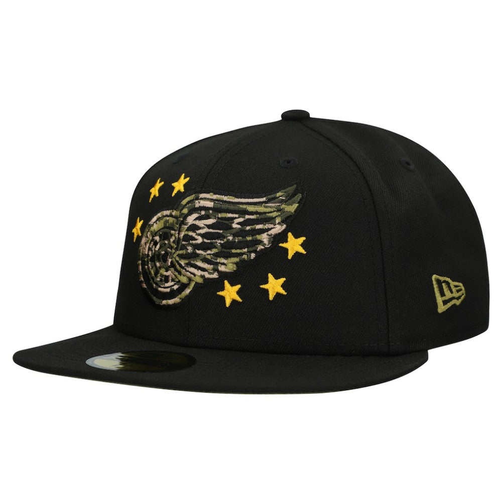Detroit Red Wings - New Era Military Appreciation Digital Camo Stars 59FIFTY Fitted Hat Black