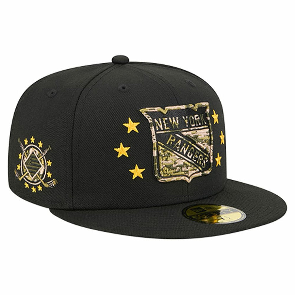 New York Rangers New Era Military Appreciation Digital Camo Stars 59FIFTY Fitted Hat Black