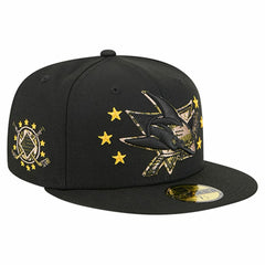 San Jose Sharks - New Era Military Appreciation Digital Camo Stars 59FIFTY Fitted Hat Black