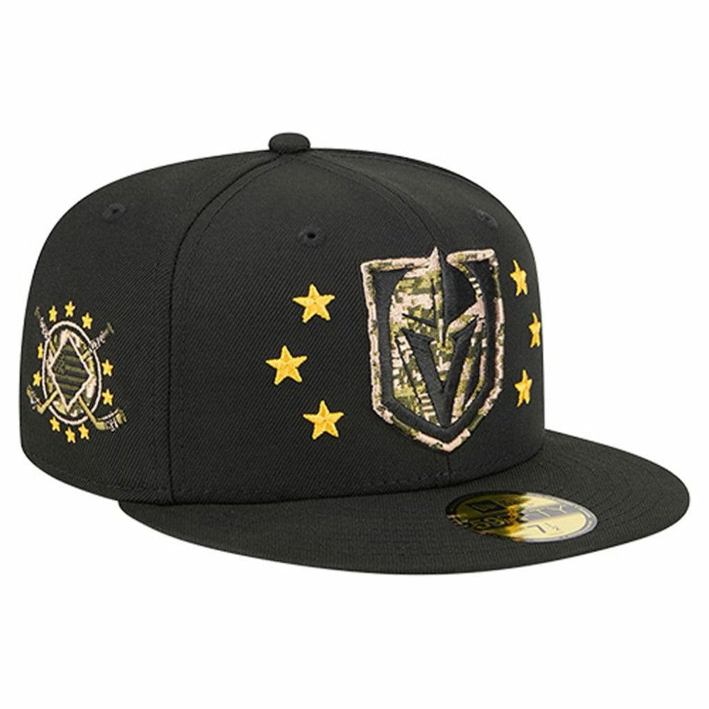 Vegas Golden Knights New Era Military Appreciation Digital Camo Stars 59FIFTY Fitted Hat Black