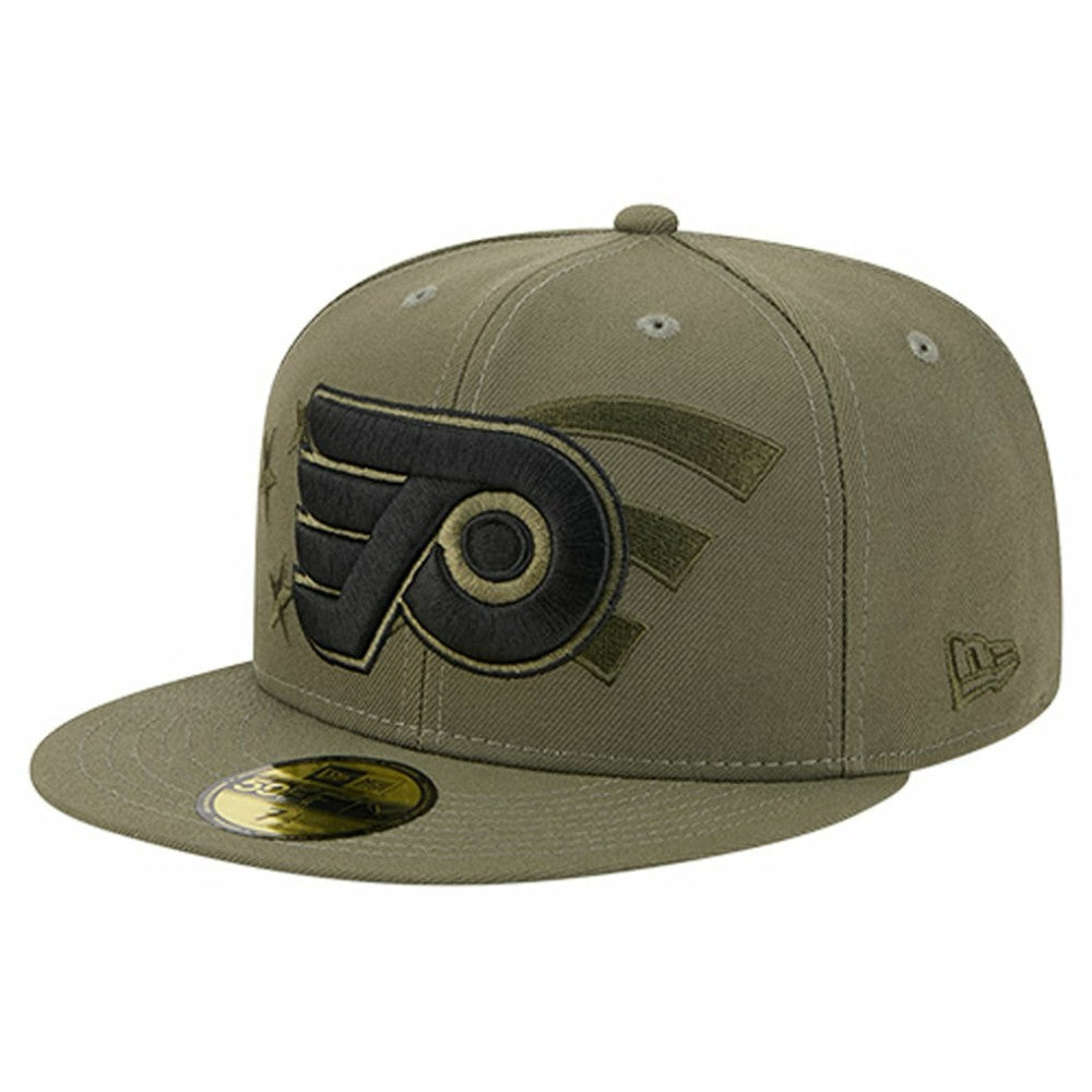 Philadelphia Flyers - New Era Military Appreciation Flag 59FIFTY Fitted Hat Olive