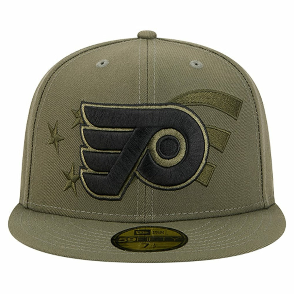 Philadelphia Flyers - New Era Military Appreciation Flag 59FIFTY Fitted Hat Olive