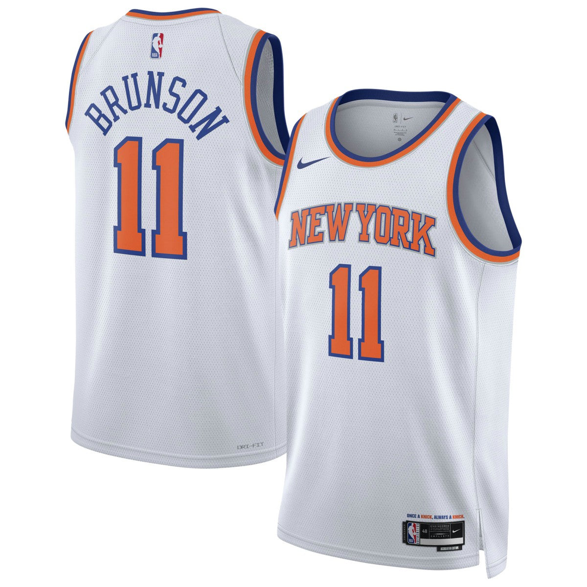 Nike - Jalen Brunson New York Knicks Unisex Swingman Jersey - Association Edition - White