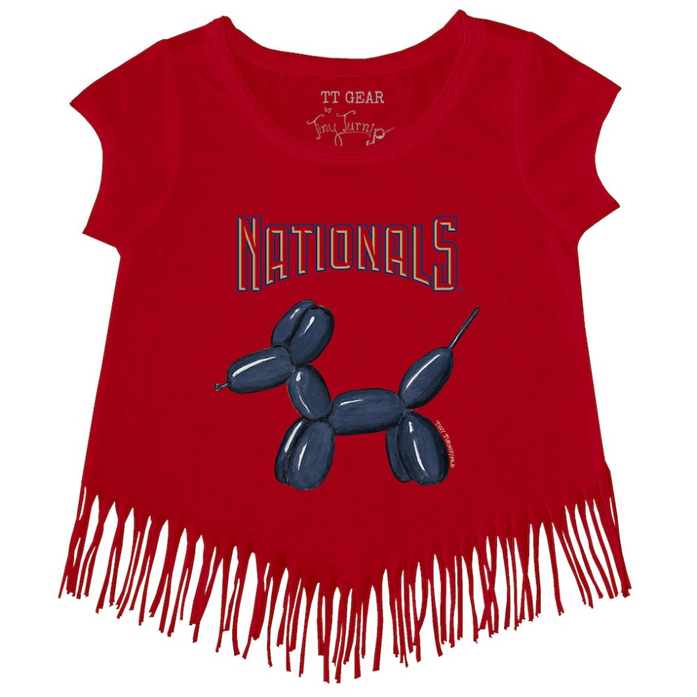 Washington Nationals Tiny Turnip Girls Youth Balloon Dog Fringe T-Shirt Online