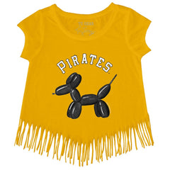 Pittsburgh Pirates Tiny Turnip Girls Youth Balloon Dog Fringe T-Shirt Sale