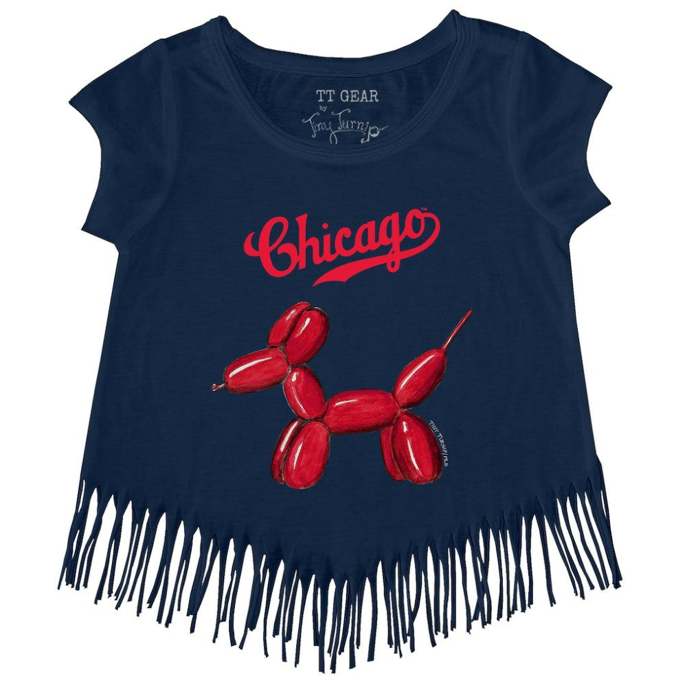 Chicago Cubs Tiny Turnip Girls Youth Balloon Dog Fringe T-Shirt discount