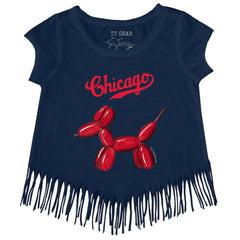Chicago Cubs Tiny Turnip Girls Youth Balloon Dog Fringe T-Shirt discount
